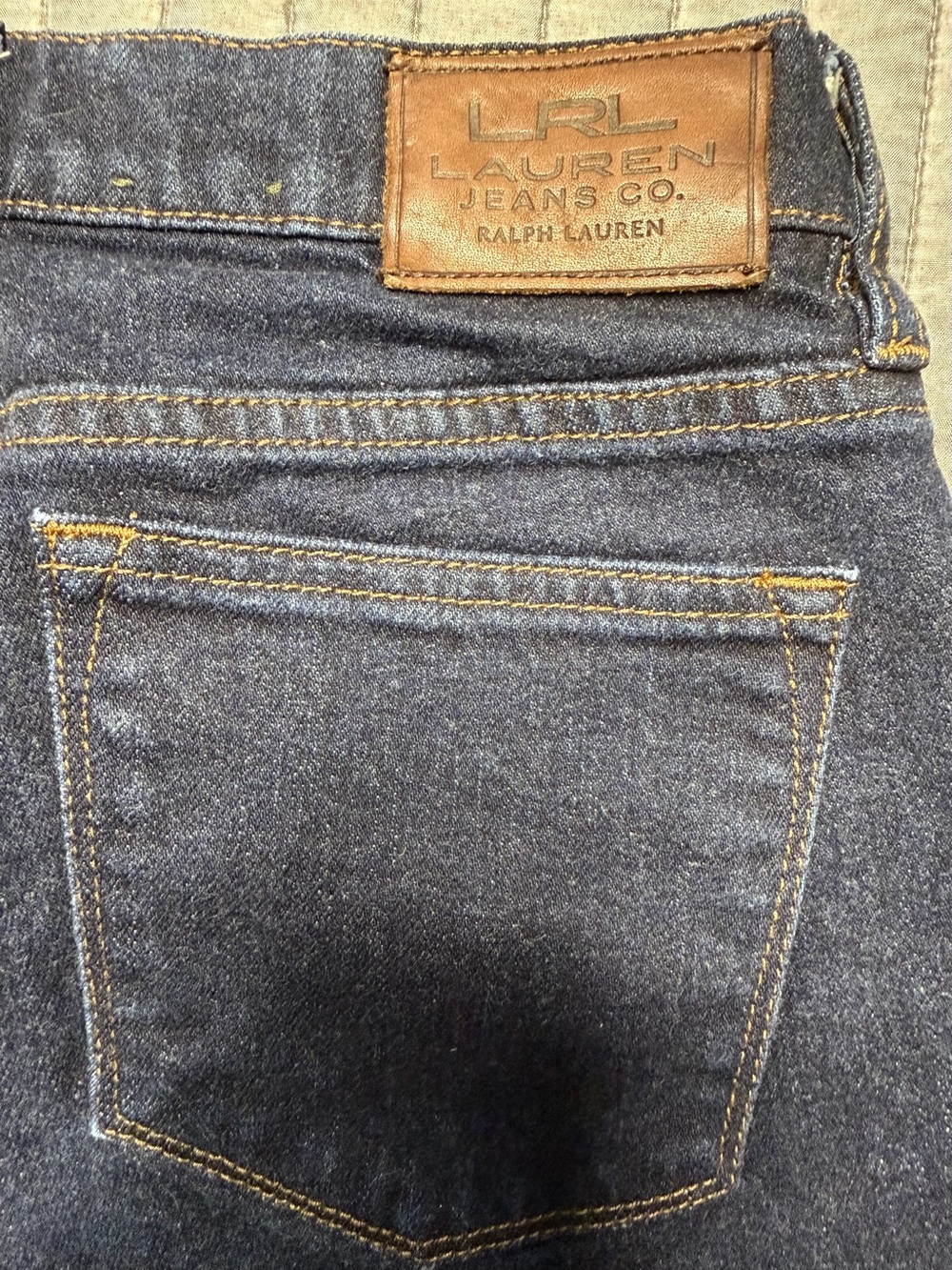 Lauren Ralph Lauren Men's Slim Indigo Jeans with Tan Leather Patch